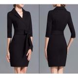 Đầm suông cổ vest thời trang cao cấp - DS44