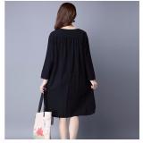 Đầm suông tay dài form rông thu đông (Đen)- DST08