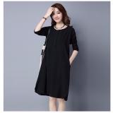 Đầm suông tay dài form rông thu đông (Đen)- DST08
