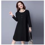 Đầm suông tay dài form rông thu đông (Đen)- DST08