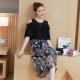 Đầm (Váy) Bầu  Voan Xẻ Tà Quý Phái ( Đen )