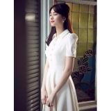 Đầm vintage cổ sơ mi - DX04 (Trăng)