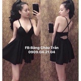 Đầm xòe 2 dây chéo lưng