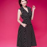 Đầm bi xòe cổ vest