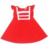 Đầm xòe kaki cho bé gái 2-9 tuổi DBG078 (Đỏ)