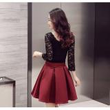 Đầm xòe ren phối tùng phi mờ D024