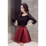 Đầm xòe ren phối tùng phi mờ D024