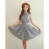 Đầm xòe sơ mi kẻ caro thắt nơ - DX12