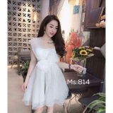 Đầm xòe vai phu voan