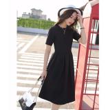 Đầm xòe xếp ly phong cách Hàn Quốc Nhà may Thu (Đen)