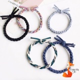 Dây cột tóc Handmade cao cấp phong cách Hàn Quốc Foxy BT0015 (xanh navy mix)