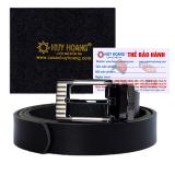 Dây thắt lưng nữ da bò 1 lớp màu đen TH5102.