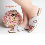 Dép nữ quai chéo ánh kim thời trang có size 42 43