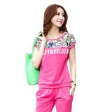 Đồ bộ thun phối hoa giá gốc (Hồng)