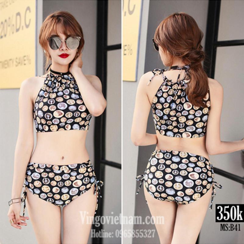 Nơi bán Đồ bơi nữ gợi cảm cao cấp, bikini 3 mảnh cổ yếm họa tiết trẻ trung, đa phong cách từ Vingo
