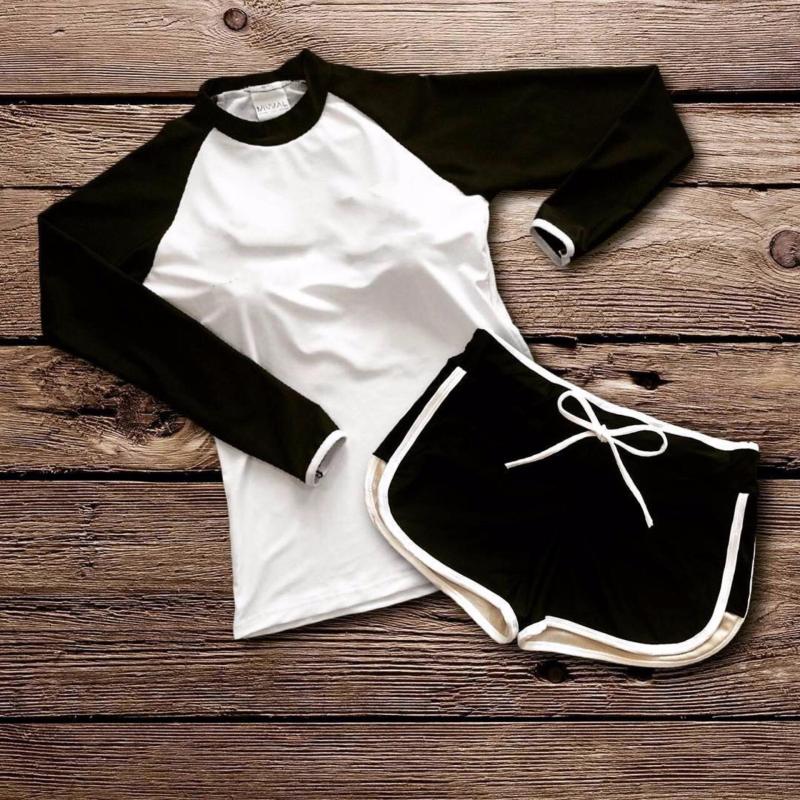 Nơi bán Đồ bơi tay dài short (trắng)