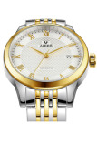 Đồng hồ cơ dây thép không gỉ Automatic AIERS B168G (Trắng phối vàng)