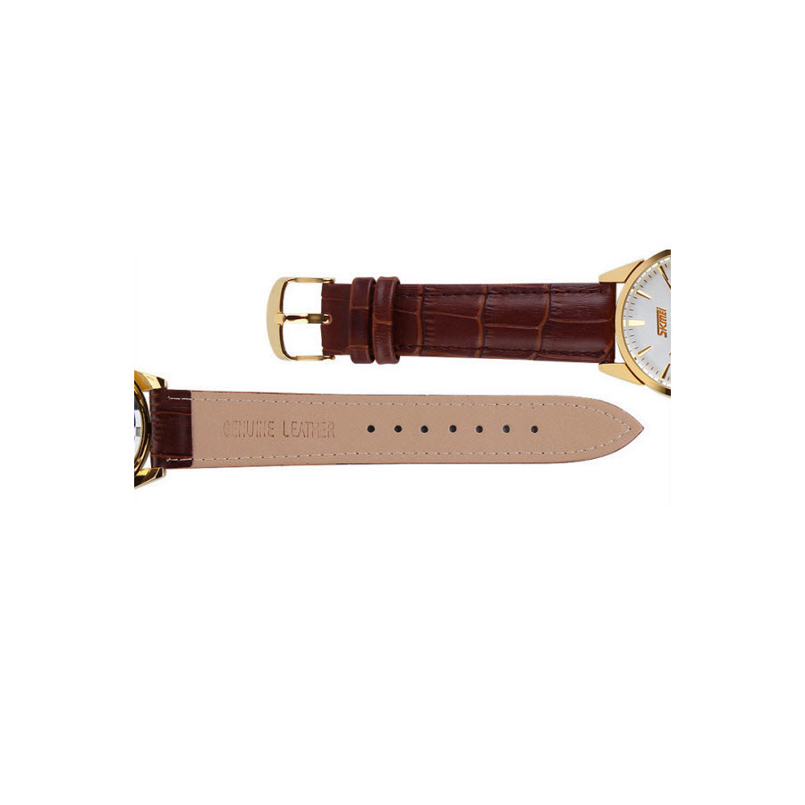 Đồng hồ nam dây da Skmei 9073 (Nâu)