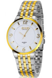 Đồng hồ nam dây inox BOSCK 3333 (Trắng phối vàng).
