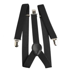 Hangqiao Adjustable Unisex Adult Child Elastic Clip-on Brace Suspender Y Back Neon Belt,White