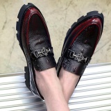 Men's Fashion England style thick bottom casual shoes leather shoes pointed toe Slipper wedding shoes business work shoes men leather shoes