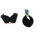 Găng tay chiến thuật hở ngón và bịt tai đen