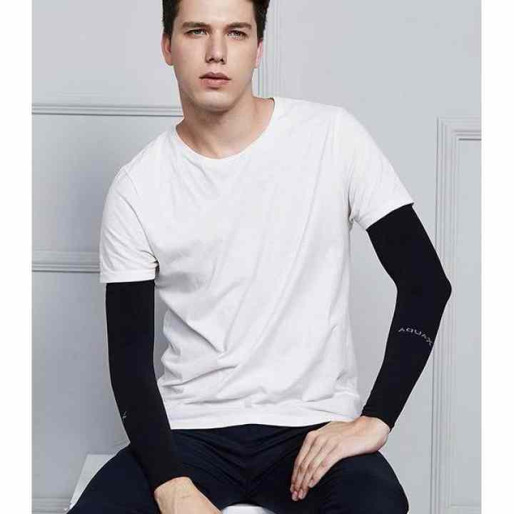 Găng tay chống nắng Letslim xỏ ngón chống tia UV (Đen, 2 ống tay)