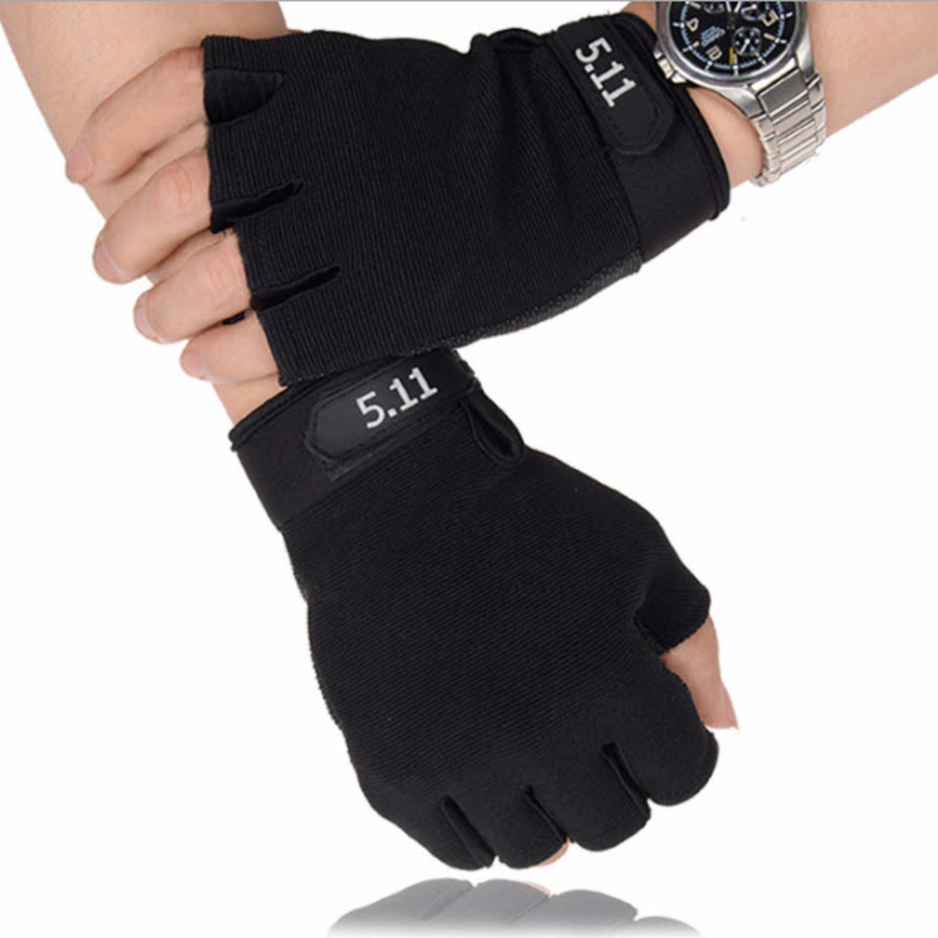 Găng Tay Nam Đa Năng găng tay phượt tập gym thể thao chất liệu vải thun co dãn tốt GT01 (Đen) - TTGT89