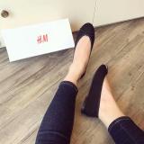 Giày bệt da lộn đính nơ xinh xắn