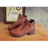 Giay bốt nữ, chelsea boots giày boot cổ ngắn đế thấp1 khóa S426