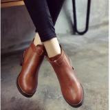 Giay bốt nữ, chelsea boots giày boot cổ ngắn đế thấp1 khóa S426