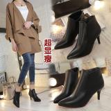 Giày boot nữ cổ ngắn sexy màu đen 5cm