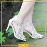 giày boot nữ cổ thấp có khóa kéo cao 7cm  - CG712 [MÀU ĐEN]