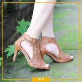 giày boot nữ cổ thấp có khóa kéo cao 7cm  - CG712 [MÀU ĐEN]