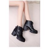 Giày boot nữ cao cấp gót vuông cá tính cao 7cm B085