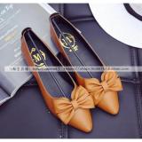 Giày búp bê đế bệt nâu bò