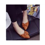 Giày búp bê đế bệt nâu bò