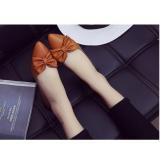 Giày búp bê đế bệt nâu bò