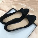 Giày búp bê da lộn đính nơ cực xinh