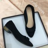 Giày búp bê da lộn đính nơ cực xinh