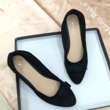 Giày búp bê da lộn đính nơ cực xinh
