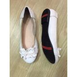 Giày búp bê nơ dún CLARKS (Trắng)