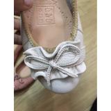 Giày búp bê nơ dún CLARKS (Trắng)
