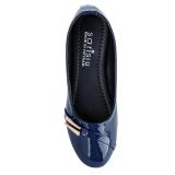 Giày búp bê phối nơ chéo Sarisiu SRS822 (Xanh)