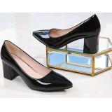 Giày cao gót 5 phân bít mũi da bóng có size lớn 42 43