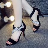 Giày cao gót đan chéo đá cao cấp