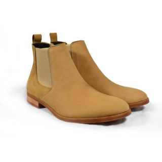 [TATHANIUM Footwear] Giày Chelsea boot màu vàng nghệ da bò nubuck thumbnail