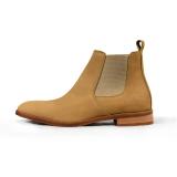 [TATHANIUM Footwear] Giày Chelsea boot màu vàng nghệ da bò nubuck