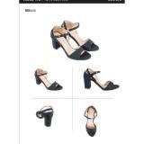 Giày sandal cao gót Sarisiu SRS38 (Đen)