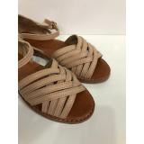 Giày sandal da rọ đan chéo CLARKS (Kem)